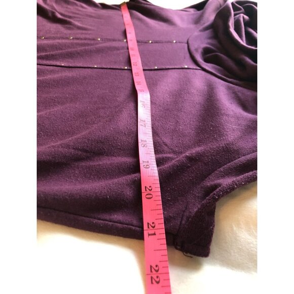 Apple Bottoms Cowl Neck Dress Womens 1X Pockets & Lace-Up Sides y2k Retro Purple - Picture 7 of 8